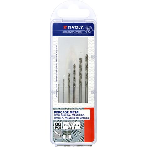 Tivoly - Confezione da 6 Mini Punte HSS per Metallo Ø0,8-1-1,5-2-2,5-3 mm - Adatte per uso con microtrapano tipo Dremel (1/2)