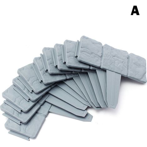 Tuteur pour plantes en imitation pierre, support à fleurs de jardin réutilisable en plastique, disponible en 2 tailles et couleurs (gris). (1/5)