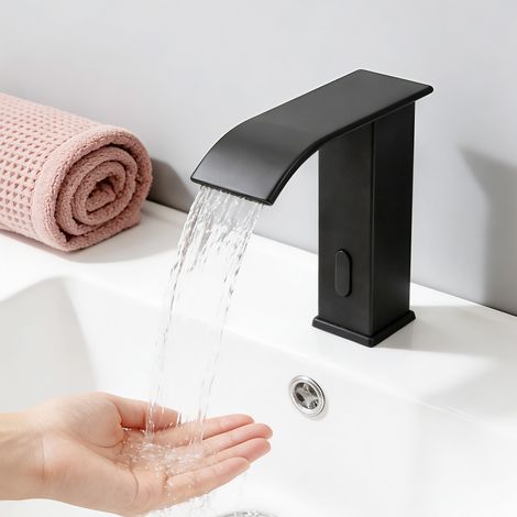 YISSALE-Schwarz Infrarot-Sensor Waschbecken Wasserhahn Bad Einhandmischer (1/5)