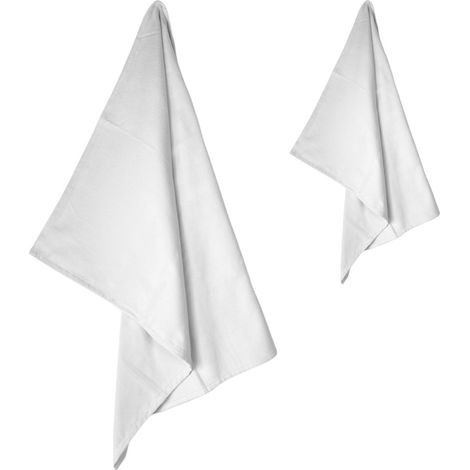 Set Asciugamani Microfibra 1+1 Viso e Ospite, Ultra Assorbenti, Leggeri, Asciugatura Rapida per Casa, Palestra e Viaggi Bianco