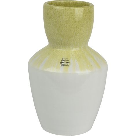 VASO WHITE D.19XH30CM COLLO VERDE IN TERRACOTTA