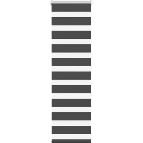 Doppelrollo Schwarz 50x150 cm Stoffbreite 45,9 cm Polyester
