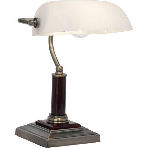 BRILLIANT Lampe Bankir Tischleuchte messing antik 1x A60, E27, 60W, geeignet für Normallampen (nicht enthalten) Mit Schnurzwischenschalter (1/2)