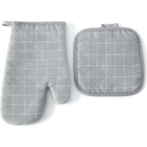 Lot de gants et maniques souples résistants à la chaleur, pour four, barbecue et cuisine, bleu clair