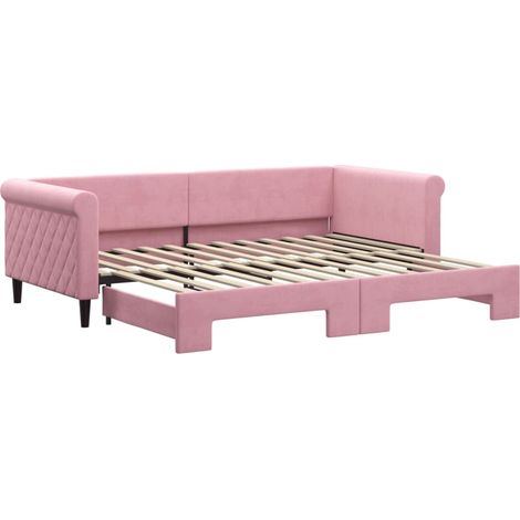 Maison Exclusive - Divano Letto con Letto Estraibile Rosa 90x200 cm in Velluto (1/5)
