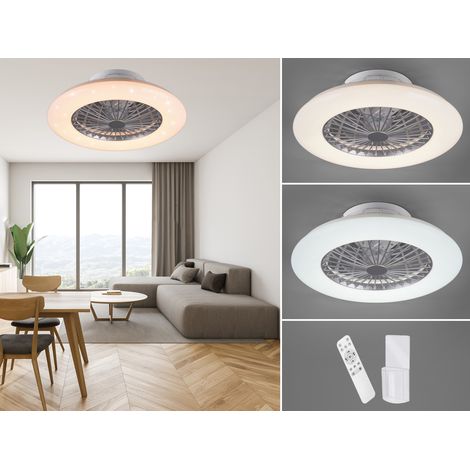 Deckenleuchte mit Ventilator dimmbar Fernbedienung & Wandhalterung Ø50cm (1/5)