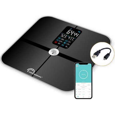 Impedanzmessgerät angeschlossen 180kg/100g schwarz - Little Balance - 8415
