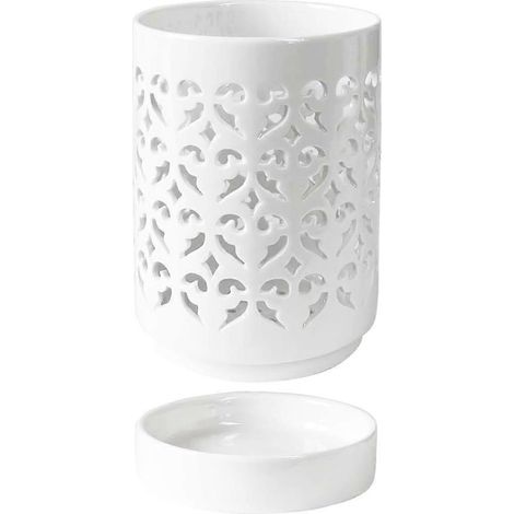 Pots percés, pot en céramique de 10 cm pour rempotage, pot de fleurs d'intérieur et d'extérieur, blanc respirant (1/4)