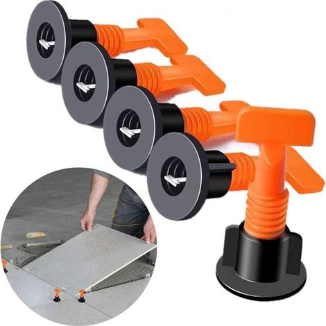 100pcs Reusable Ceramic Tile Leveling Brackets DIY Tool with 2 Wrenches (1/5)