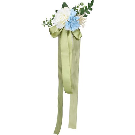 Ensemble de 6 décorations florales pour dossiers de chaises, blanc laiteux, pour banquets, mariages, fêtes et activités de plein air (1/5)