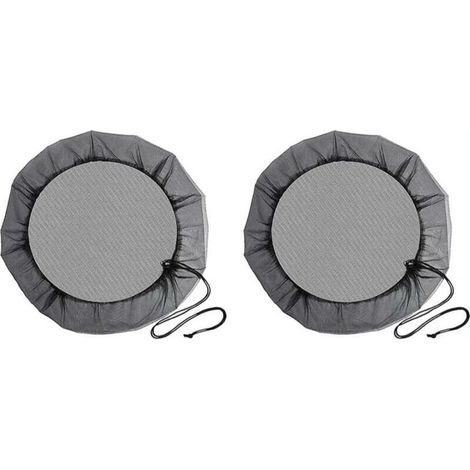 (Diamètre 100 cm) Filet de Baril de Pluie, 2 Pièces Filet de Protection avec Cordon de Serrage, Couverture Anti-Moustique & Animaux pour Récupérateur deau de Pluie (1/4)