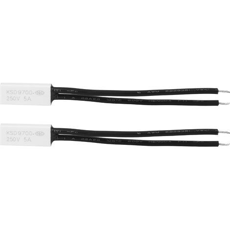 2 pièces KSD9700 interrupteur de contrôle de température normalement fermé protecteur thermique sonde en plastique 75 ℃ (1/5)