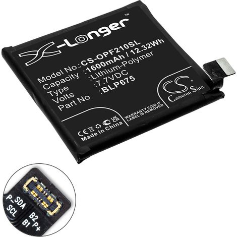 NX - Batterie téléphone, smartphone, GSM pour Oppo 7.7V 1600mAh - BLP675 (1/4)