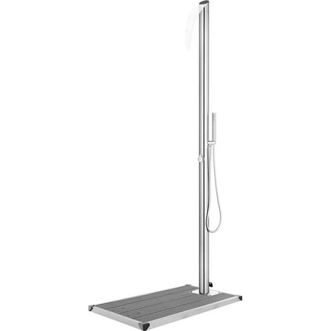 Douche de jardin Douche de salle de bain - avec base gris 225 cm Acier inoxydable BV295968 - BonneVie (1/5)