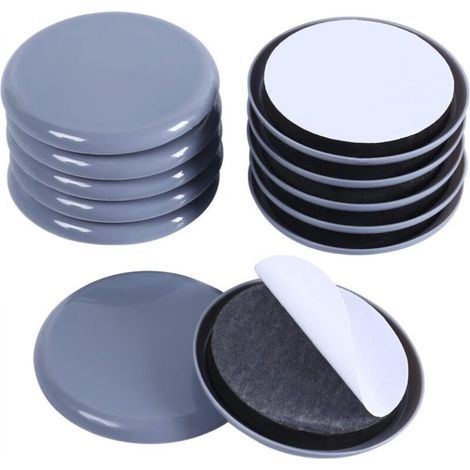 Set of 16 round self-adhesive pads for furniture and chairs, 7.6cm, light blue (1/5)