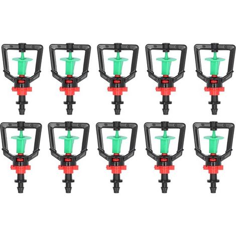 Paquete de 10 boquillas pulverizadoras giratorias de 360° tipo G, nebulizadores refractivos para riego de jardines, árboles frutales y arbustos. (1/5)