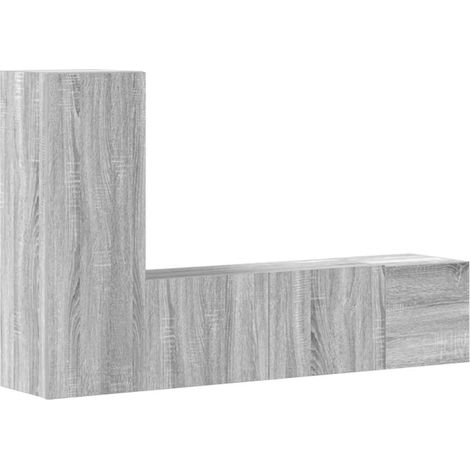 Maison Exclusive - Set Mobili Porta TV 3 pz Grigio Sonoma in Legno Multistrato (1/5)