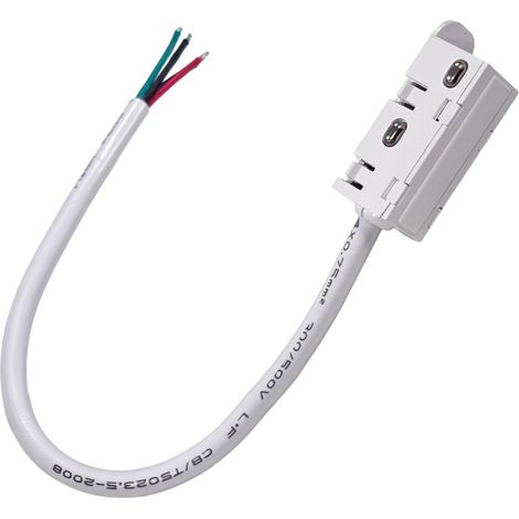 Connecteur de départ avec câble pour rail magnétique - 48V - 20 - Blanc