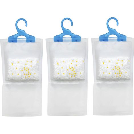 Wardrobe Dehumidifier Bag Hanging Moisture Absorber Lemon Scent Disposable Damp Condensation Absorber 3–6 Weeks (1/5)