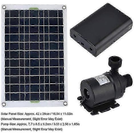 Pompe à eau solaire silencieuse DC12V 800L/h compatible avec les fontaines de jardin et familiales hwyNO.292