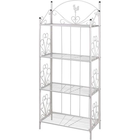 Étagère à plantes Meuble Support Plante - Carré Blanc BV703292 - BonneVie (1/4)