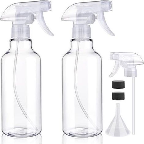 2 flaconi spray da 500 ml per piante, atomizzatore in plastica, flaconi spray vuoti e riutilizzabili, adatti per fiori, giardini e prodotti per la cura dei capelli, con imbuto (1/5)