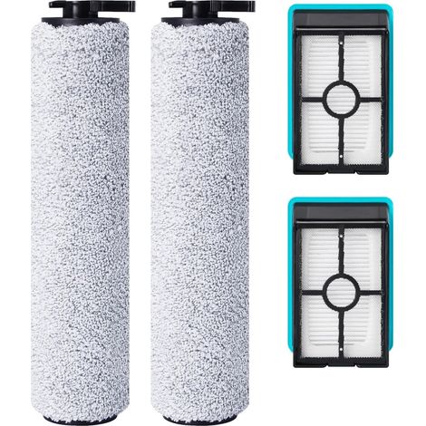 Rullo Spazzola Di Ricambio E Filtro Hepa Per Aspirapolvere A Batteria Bissell Crosswave Hf2/3845n/3831, 2 Rulli Spazzola + 2 Filtri Hepa