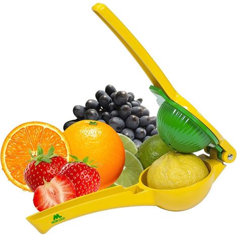 1 Presse-agrumes Manuel Alliage Aluminium Double Bassin Citron Vert Orange Cuisine (1/5)