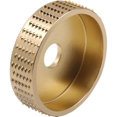 Disque de sculpture sur bois de 7,5 cm pour meuleuse d'angle et perceuse électrique manuelle - Disque de façonnage du bois d'angle - Roue de meulage rotative de ponçage (doré) (1/5)