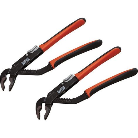 x2 Bahco Ergo 8224 250mm 10"" Slip Joint Waterpump Pipe Nut Plier 45mm Capacity