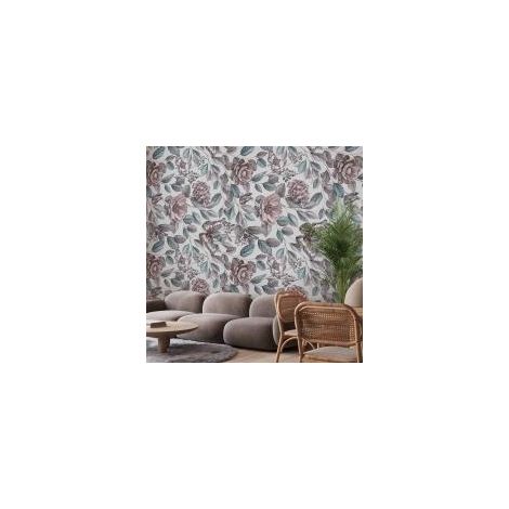 Tapete artgeist Rustic Mosaic florale Muster lebendig 100x70 cm