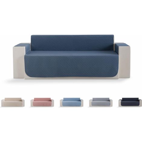 Housse de canapé matelassée à Losanges, Respirante, Facile à Nettoyer (Bleu-Gris, canapé 3 Places) (1/5)