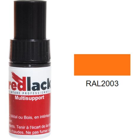 Frasco de retoque con pincel 9 ml – RAL 2003 – Naranja pastel – Brillo – para múltiples superficies – Redlack