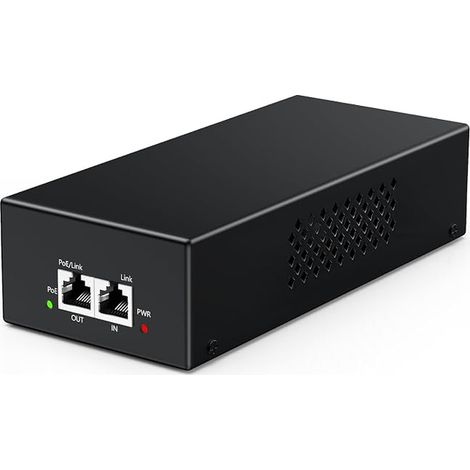 PoE Injector, PoE++ Injector, 10/100/1000Mbps Ultra PoE Adapter, Metal Housing Wall Mount (1/4)