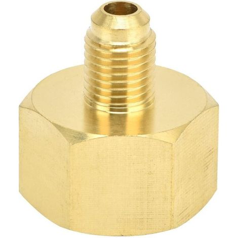 Ej.Life – Adaptateur de réfrigérant 1/4 SAE vers W21 – Laiton – Réfrigérants R32 R134A R407A R404A R422A R422D – Connecteur de remplissage-Crezuo (1/4)