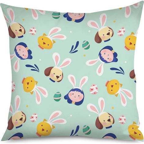 Housse de coussin œufs de Pâques pastel (1/5)