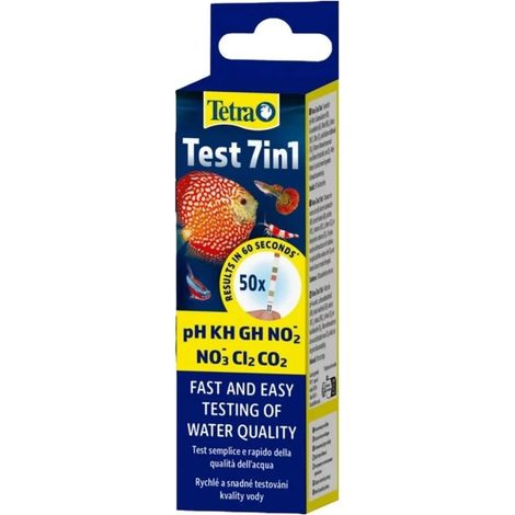 Tetra test strisce 7 in 1 per il controllo della qualita’ dell’acqua