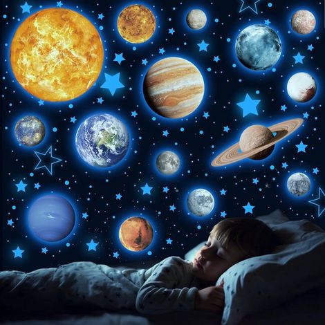 780 pièces - Étoiles phosphorescentes - Planètes - Stickers muraux pour chambre d'enfant - Lumineux - Stickers - Ciel étoilé - Décorations - Stickers muraux pour chambre d'enfant - Décoration intérieu (1/5)