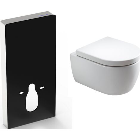BERNSTEIN - Pacchetto completo WC sospeso bianco 36x55x33cm (LxPxA) + Modulo sanitario nero 48x11x100xm (LxPxA) - Garanzia 5 anni
