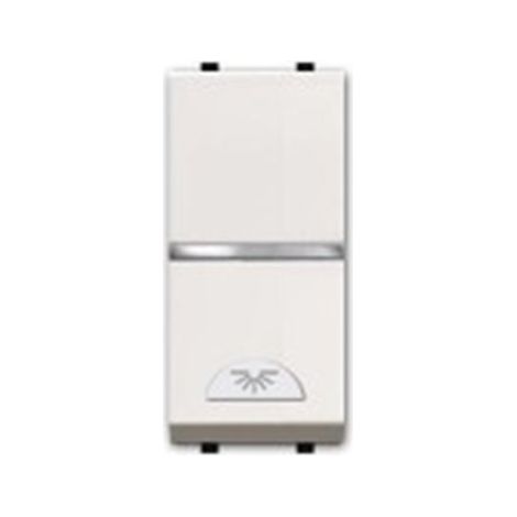 Bouton-poussoir étroit blanc avec symbole lumineux N2104.2 BL Série Niessen Zenit (1/2)