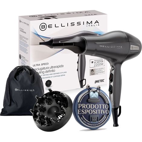 Imetec Bellissima 11859 Asciugacapelli 2200W Ultra Speed Motore AC Ioni Ceramica (1/5)