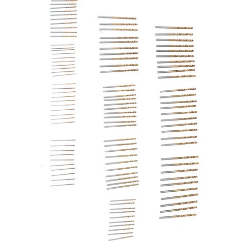 Jeu de 100 forets hélicoïdaux résistants à l'usure, plaqués titane, pour bois, métal et acier. (1/5)