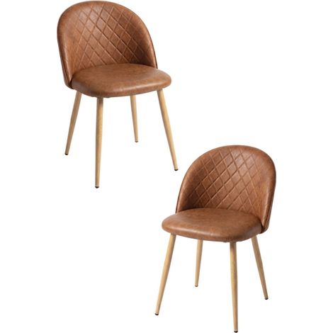 Packs Sillas Comedor - Pack 2 Sillas Vint Polipiel - Diamante Café (1/5)