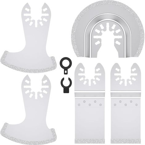 Lot de 5 lames de scie diamantées multifonctions pour enlever les joints - Lame de scie pour carrelage, mortier de joints, béton, maçonnerie, plaque de plâtre (1/5)