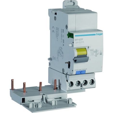 Bloc différentiel 3P+N 25A 300mA type F - HAGER BFF425F (1/5)