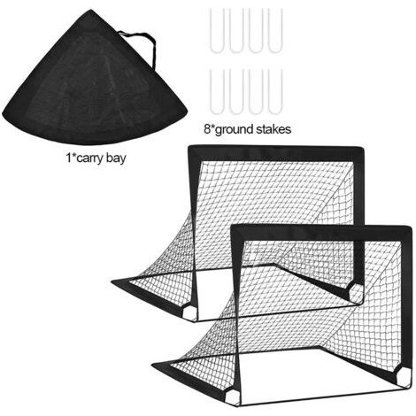 QORVA-Lot de 2 buts de football pop-up pour enfants - Avec sac de transport (1/4)