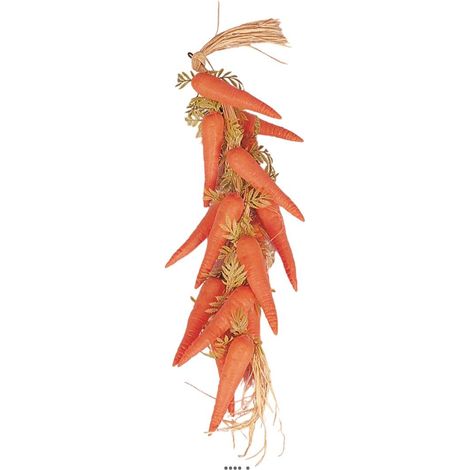 Grappe de 15 carottes artificielles en Plastique soufflé L 50 cm (1/3)