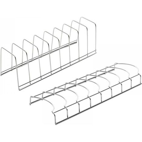 Égouttoir à vaisselle de cuisine, égouttoir à vaisselle en acier inoxydable, porte-couverts, porte-couvercles de casseroles, égouttoir à vaisselle, accessoires de cuisine (argent). (1/5)