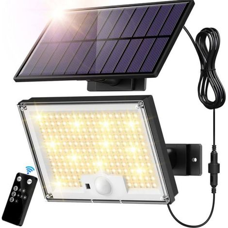 Lampe Solaire Extérieur 172 LED 3 Modes Lumière Solaire Extérieure Détecteur de Mouvement, Lampe Solaire IP65 (lumière chaude) (1/5)