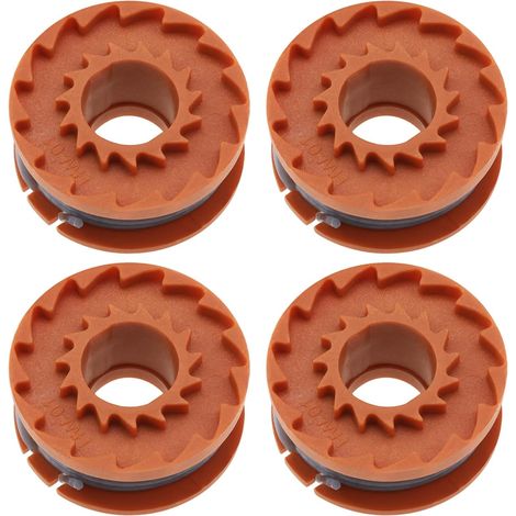 Lot de 4 bobines de fil pour débroussailleuse - 40,4 x 17,5 mm - Compatible avec débroussailleuse 18 V - Longueur : 2,5 m - Diamètre du fil : 1,5 mm (1/5)